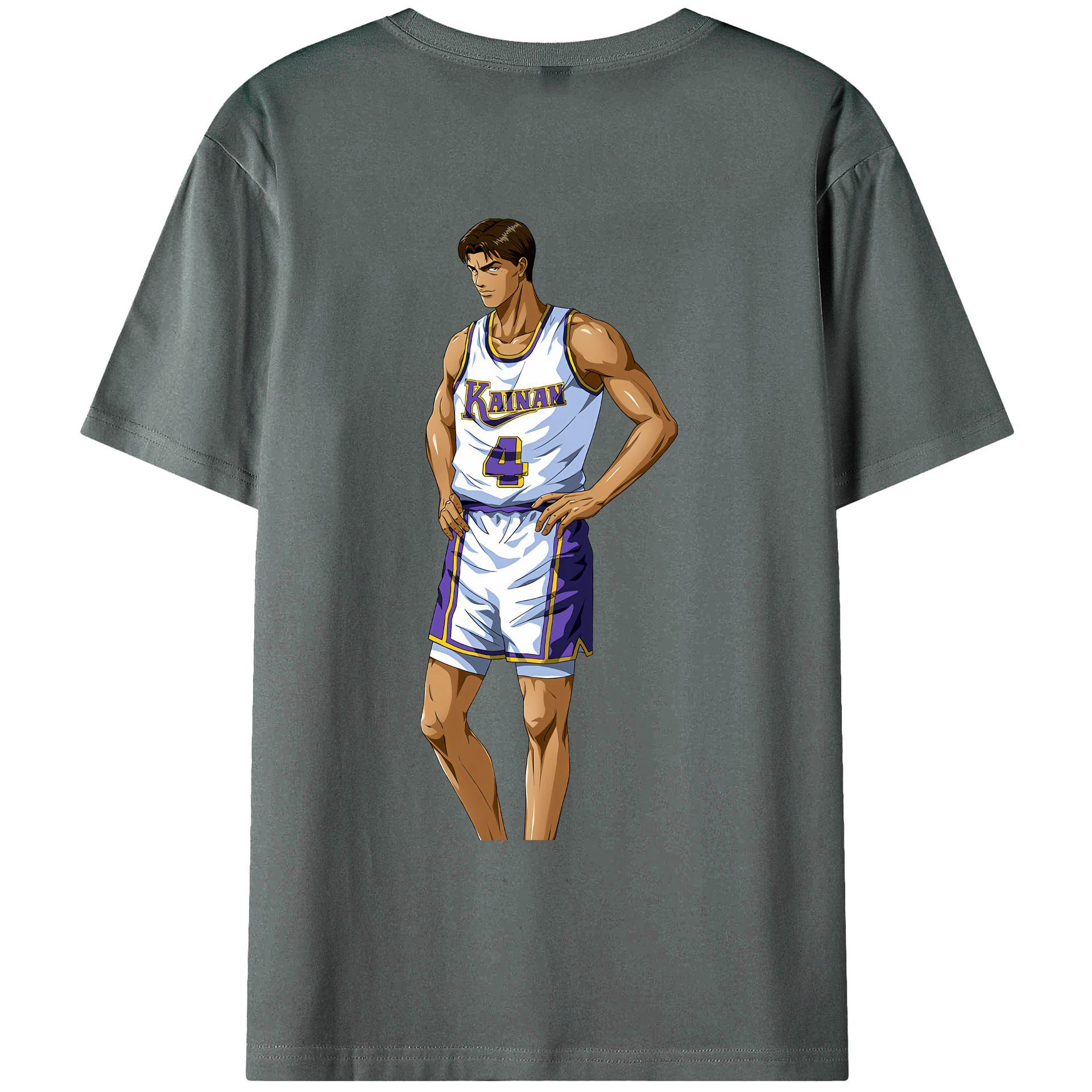 （画像用） SLAM DUNK／スラムダンク 綿100％ メンズ半袖Tシャツ（バックプリント） 通気性